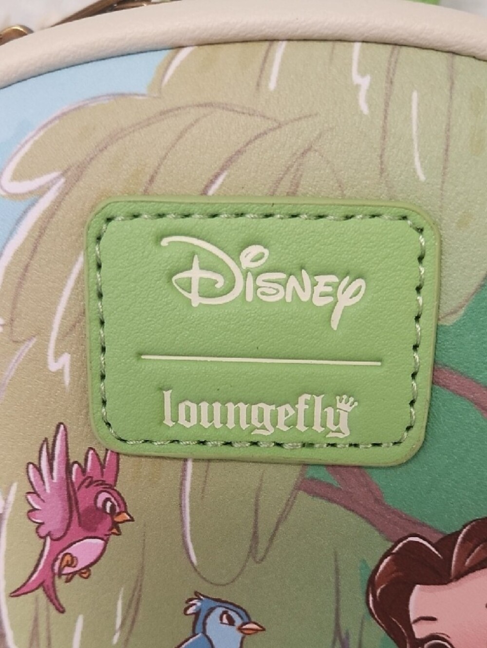Loungefly Beauty And The Beast Belle Reading Floral Green Mini Backpack - Picture 2 of 8